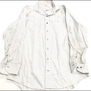 Lorenzo Uomo Mens Squared Print White Dress Shirt